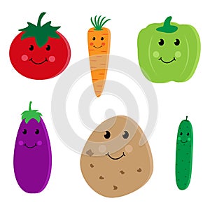 Cartoon vegetable cute characters