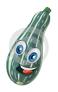 Cartoon vegetable smiling and looking courgette