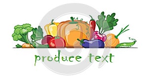 Cartoon vegetables and fruits,vector