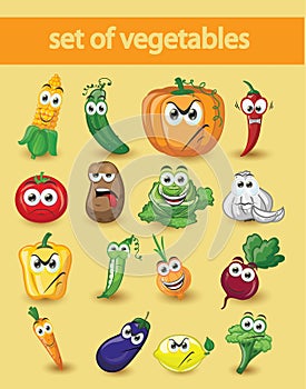 Cartoon vegetables,vector