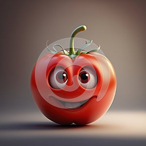 A cartoon vegtable character with big eyes and a smile