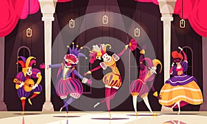 Cartoon Venetian Carnival Illustration