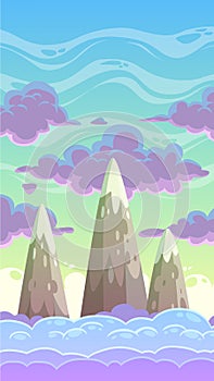 Cartoon vertical cloudscape