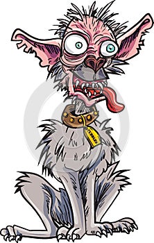 Cartoon very ugly dog