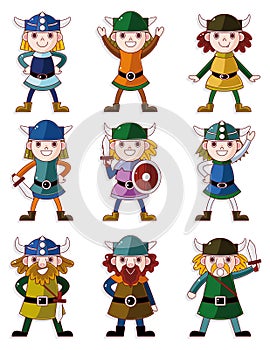 Cartoon Viking Pirate icon set