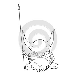 cartoon viking spearman