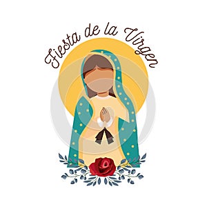 Cartoon of the virgin of guadalupe