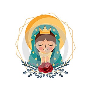 Cartoon of the virgin of guadalupe