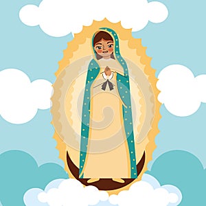 Cartoon of the virgin of guadalupe