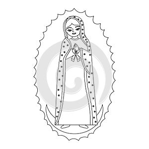 Cartoon of the virgin of guadalupe