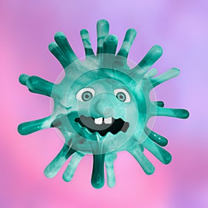 Cartoon virus contagious epidemic pandemic viral coronavirus covid-19