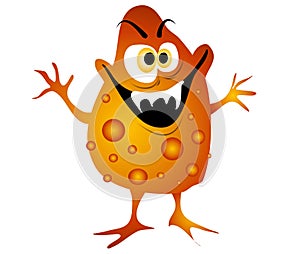 Cartoon Virus Germ or Bacteria photo