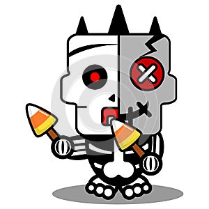 Cartoon voodoo bone doll mascot candy