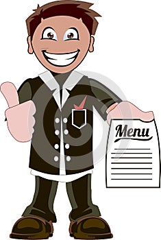 Cartoon waiter