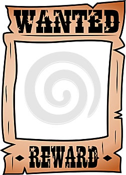 Cartoon Wanted Poster with Whitespace photo