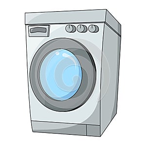 Cartoon washing machine design isolated on white background