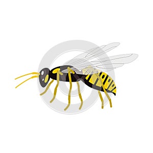 Cartoon wasp character vector illustration