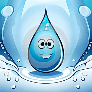 a cartoon water drop photo