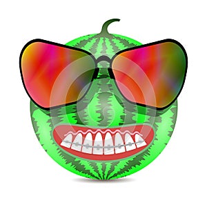 Cartoon Watermelon and Braces Theeth. Medical Braces Teeth. Dental Care Orthodontic Treatment. Cartoon Opening Mouth.