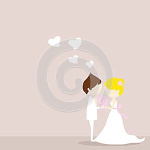 Cartoon wedding couple