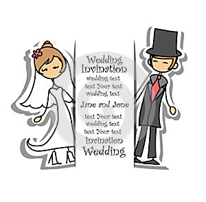 Cartoon wedding picture.vector
