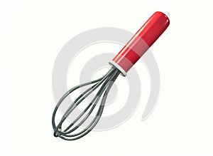 cartoon whisk on a white background 3d rendering