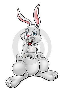 Cartoon White Bunny Rabbit