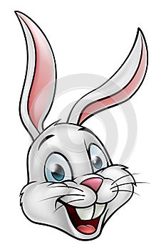 Cartoon White Bunny Rabbit Face