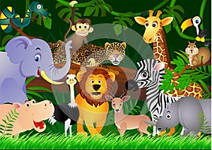 Cartoon wild animals