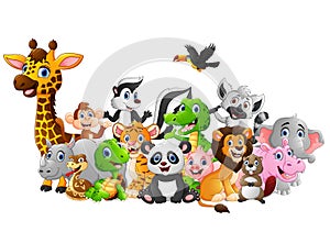 Cartoon wild animals background