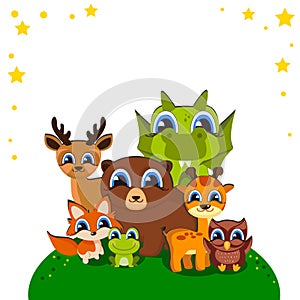 Cartoon wild animals background