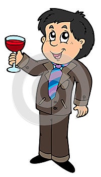 Cartoon wine drinker photo