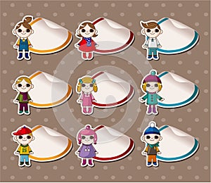 Cartoon Winter child Stickers,Label