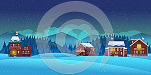 Cartoon winter landscape background