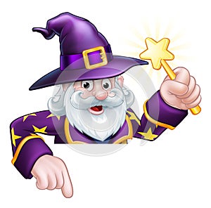 Cartoon Wizard Pointing