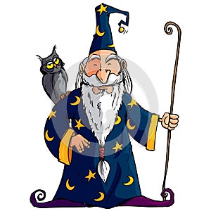 Cartoon Wizard witha staff