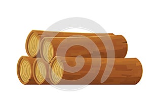 Cartoon wood log isolated on white background