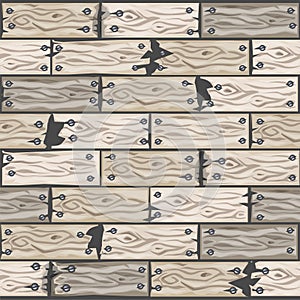 Wood whitened floor tiles pattern. Seamless texture wooden parquet board. Vector illustration for user interface of the game photo