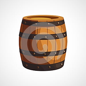 Cartoon wooden barrel