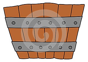 Cartoon wooden basket. Vector illustration isolated on white