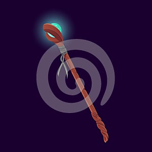 Cartoon wooden magic staff