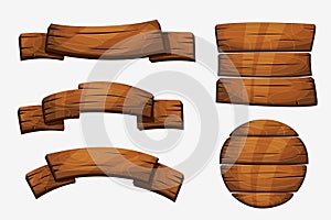 Návrh malby dřevěný zabednit známky. dřevo reklamní formát primárně určen pro použití na webových stránkách vektor prvky na bílém 