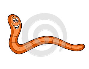 Cartoon worm with a happy smile