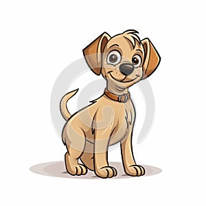 Cartoon Yellow Dog Vector - Cute And Vibrant Illustration photo