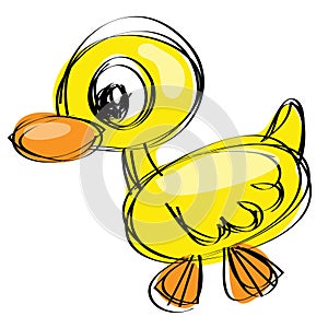 Naif drawing baby duck