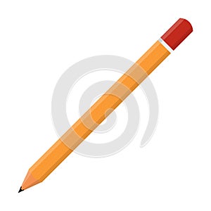 Cartoon yellow pencil sharpened isolated on white background. Vector illustration for any design