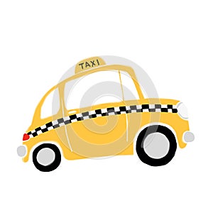 Cartoon yellow taxi