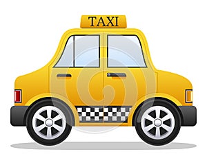 Cartoon Yellow Taxi Car