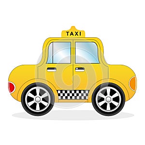 Cartoon Yellow Taxi Car