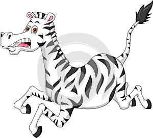 Cartoon zebra running scared